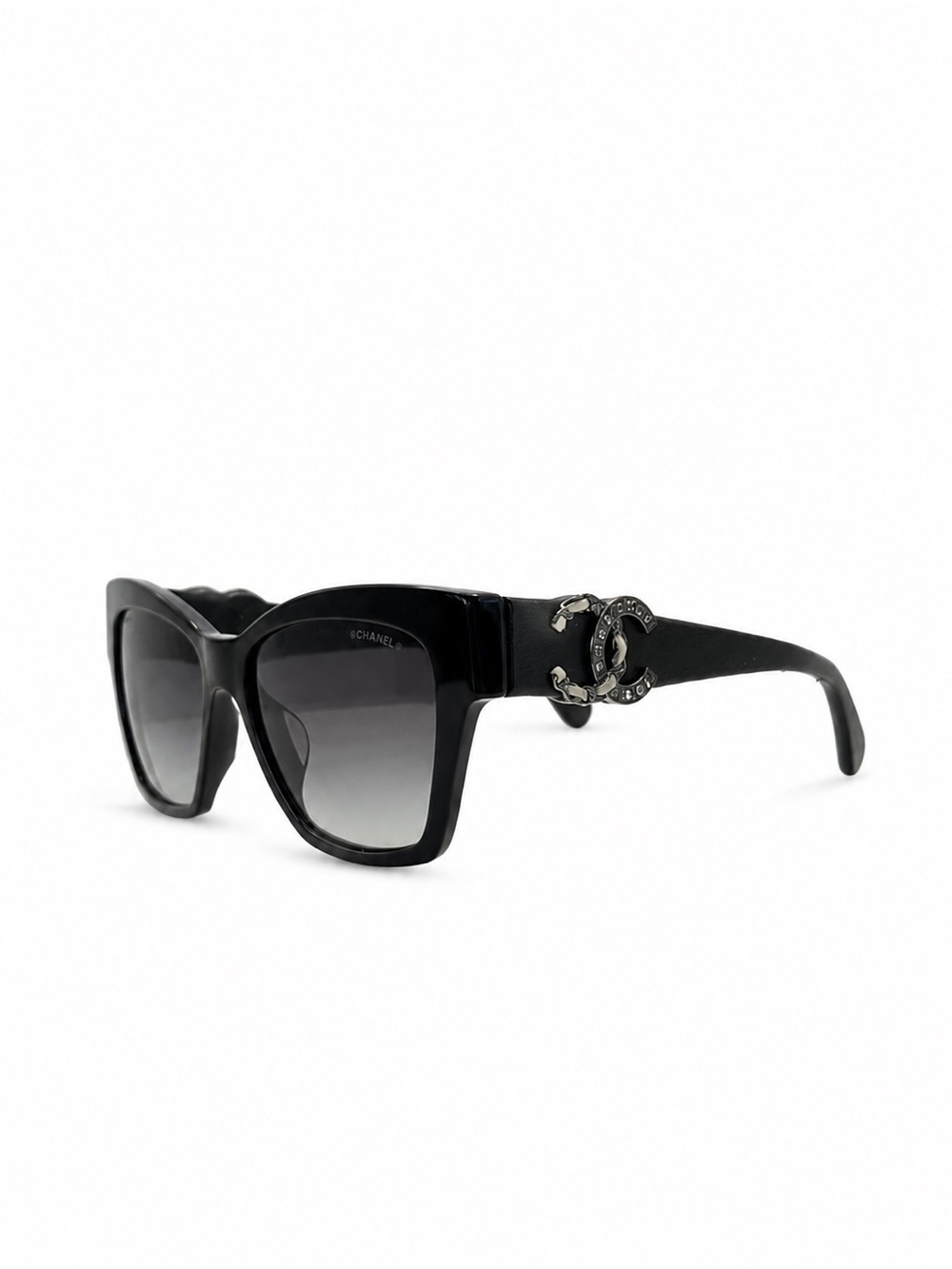 CHANEL Black Square Logo-Embellished Sunglasses